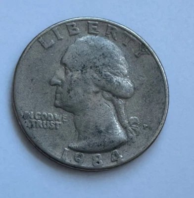 US Quarter 1984 P Filled P and letters Weak reverse strike - Image 1 of 4