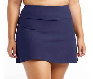 NWT L.L. Bean Shaping Swimwear Swim Skirt Plus Navy Blue Size 22W - Picture 1 of 6