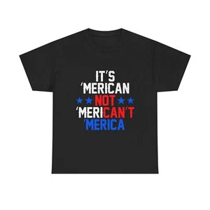 Its American Not Americant USA Patriotic Unisex Heavy Cotton Tee - Bild 1 von 21