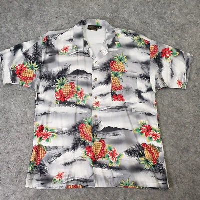 Camisa Colección Monzini Para Hombre Mediana Hawaiana Floral Manga Corta Foto 1 de 4