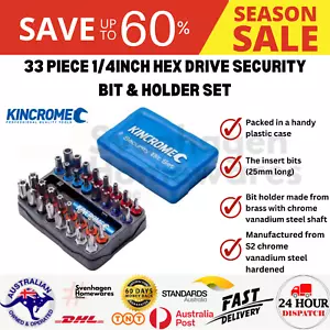 KINCROME 33 PIECE 1/4INCH HEX DRIVE SECURITY BIT & HOLDER SET - Picture 1 of 5