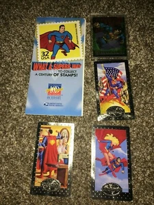 Superman 4 Card Lot - and USPS Superman Stamp Brochure - Picture 1 of 1