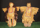 Native American Indian Mid-1800's Beaded Leather Beaded Plains Indian Doll Pair