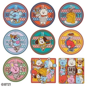 BTS BT21 Ichiban Kuji Diner 2022 Prize L coaster All 9 types Set NEW from Japan - Imagen 1 de 2