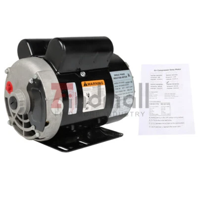 3450 RPM 3 HP SPL Electric Motor Compressor Duty 56 Frame 1 Phase 115/230 Volts - Image 1 of 4