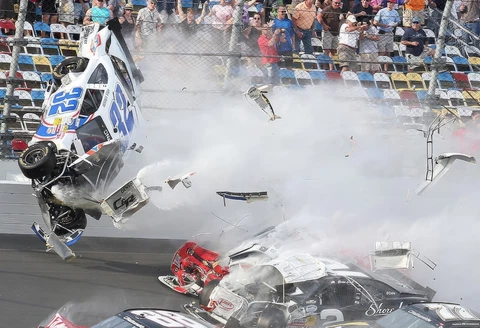 Kyle Larson 2013 Daytona CRASH NASCAR Nationwide 13x19 Poster Gloss Photo 2DNH Cover