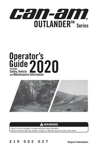 Libro manual del propietario Can Am 2020 serie Outlander modelos base 650, 850 y 1000R - Imagen 1 de 12