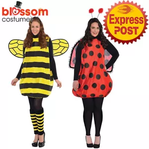 N991 Bumble Bee or Lady Bug Costume Animal Book Week Dress Wings Adult Costume - Picture 1 of 8