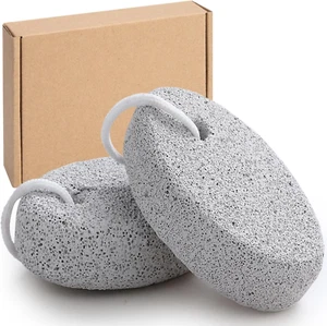 Natural Foot Pumice Stone for Feet,  2-Pack Lava Pedicure Tools Hard Skin - Picture 1 of 12