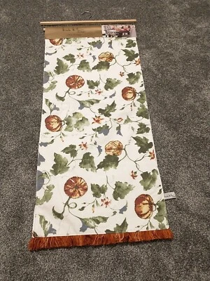 NEW Nicole Miller FALL PUMPKINS TABLE RUNNER Bead Embellishment 16”x72” - Image 1 of 4