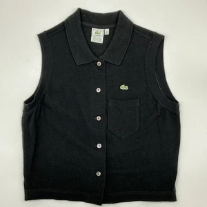 Polo Lacoste donna taglia piccola 8 EU 40 nera senza maniche 100% cotone - Foto 1 di 8