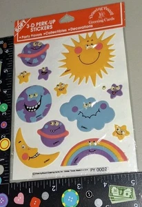 vintage stickers DBGI Cute Puffy Google  Eyes Space Sun Rainbow Nip Perk Ups - Picture 1 of 5