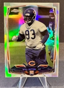 2014 Topps Chrome Will Sutton Rookie Refractor #170 Chicago Bears (RC) - Imagen 1 de 2