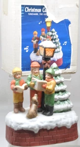 Rare VTG Lighted Christmas Carolers Music Box Hark The Herald Angels 8” Working - Picture 1 of 8