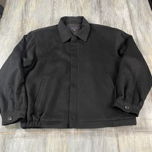 Peter Millar 100% Cashmere Jacket Bomber Black Hidden Zipper Mens Large - Picture 1 of 4