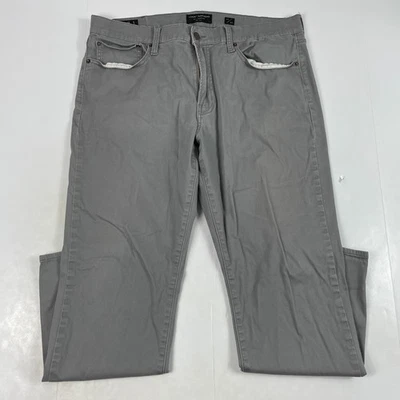 Lucky Brand Pants Mens 36 x 30 Gray 121 Slim Straight Golf Chino Golfer Golfing - Image 1 of 4