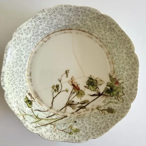 Antike Haviland&Co Limoges Obst/Dessertschale/handbemalt/Blumendesign/LESEN - Bild 1 von 4