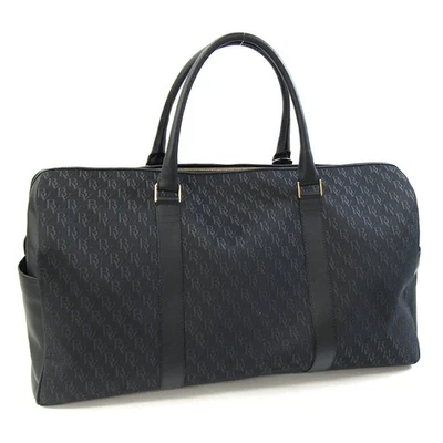 Bolso Bottega Veneta Boston de segunda mano en lona negra y cuero. Cuenta con el Foto 1 de 4