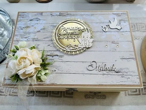 Personalizowana Pamiątka Chrztu Świętego Baptism Christening Keepsake Box - Picture 1 of 4