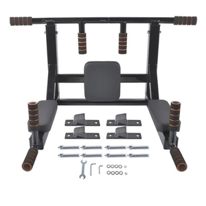 Pull Up Bar Power Tower Set Fitness Dip Stand Supports to 440 Lbs Black/White - Picture 1 of 42