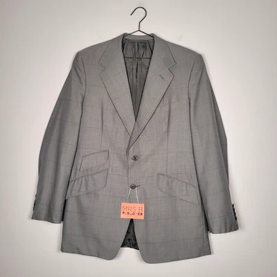 Chaqueta Blazer Savile Row Pit to Pit 21 1/2 pulgadas Gris Ventana Cuadros Londres Foto 1 de 4