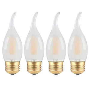 Frosted E26 Candelabra LED Light Bulbs 25 Watt Equivalent- CA10 Flame Tip Can... - Picture 1 of 7