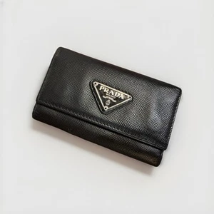 Vintage Prada keyholder wallet black saffiano leather Authentic - Picture 1 of 6