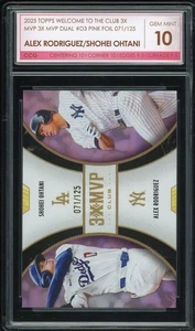 2025 Topps Welcome to the Club Dual #D3 Alex /Ohtani Pink Foil /125 CCG 10 - Picture 1 of 2