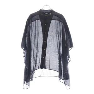 Seven by Stand Collar Plaid Sheer Poncho Grey 800-4150088 Used 2aa5514f0532bb5be - Picture 1 of 8