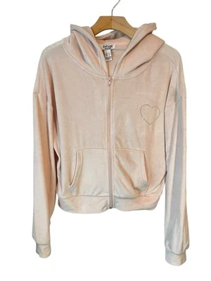 Chaqueta con Capucha Refuge Mujer Talla L Rosa Terciopelo Terciopelo Cremallera Completa Pedrones NUEVO Foto 1 de 4