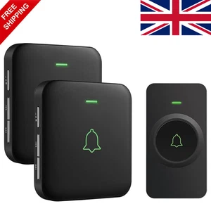 Wireless Doorbell AVANTEK IP55 Waterpoof 1000ft 5Level Volume LED 2 Receivers - Picture 1 of 10