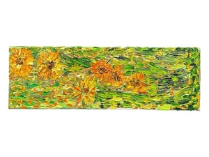 Sunflower Oil Painting Original Signed Impressionist Excel. Used Condition 24”L - Picture 1 of 4