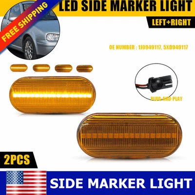 Luces de señalización laterales LED secuenciales dinámicas para Volkswagen 1999-2003 nuevo Beetle 2X Foto 1 de 4