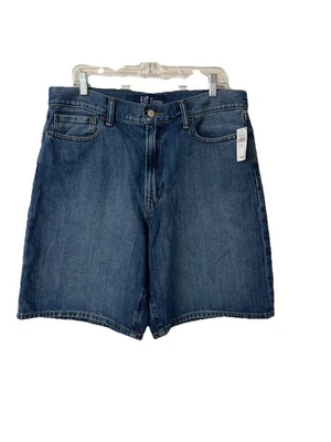 Gap Demin 32 9 英寸超软宽松短裤蓝色全新 54.99 美元 — 第 1/4 张图片