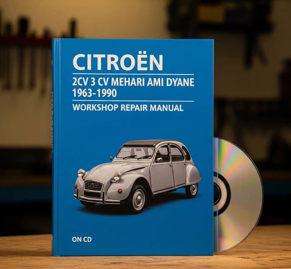 CITROEN 2CV 3 CV MEHARI AMI DYANE 1963-1990 Workshop Manual Repair Guide on CD. - Image 1 of 1