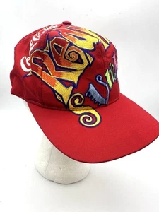 Vintage Rare Coca Cola Red Hot Summer All Over Print Big Logo Hat Cap Snapback - Picture 1 of 8