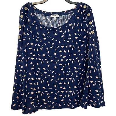 Top William Rast Waffle Weave Azul Rosa Juniors XL Foto 1 de 4