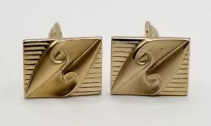 Pioneer Art Nouveau Style Goldtone Cufflinks - Picture 1 of 5