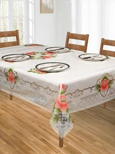 Floral Design 6-8 Seater 60x90 inch Dining Table Cover - Pink - Picture 1 of 3
