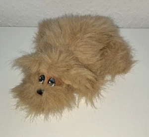 Vintage Schildkröt Wauzi Langhaar Hund mit Halsband beige 20cm - Bild 1 von 3