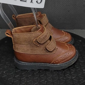 Carter's Wing Tip Hook & Loop Boots Toddler Sz 5M Brown Black Botas - Picture 1 of 8