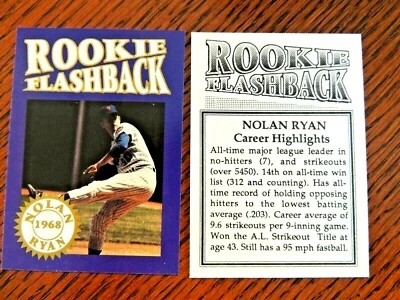 NOLAN RYAN 1991' ROOKIE FLASHBACK #NNO PROMO  NY METS   HOF - Image 1 of 3