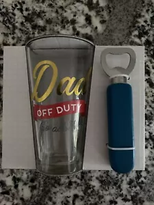 Funny Beer Glass | Dad is off duty Ask Mon | 20oz Beer Can Glass - Picture 1 of 4