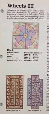 Spinning Spools Quilt Pattern WHEELS + Uncut Flexible Plastic Template 2 sizes - Image 1 of 4