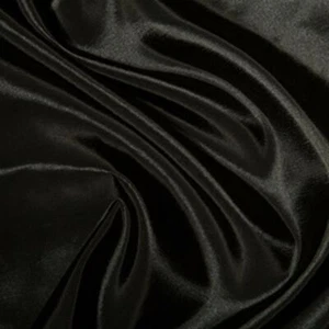 Tafetán Metálico Seda Satén Tejido Material - Negro - Imagen 1 de 1