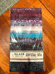 Batik Jelly Roll von Island Batik, Crystal Sea, 40 Teile in Verpackung, 100% Kinderbett. - Bild 1 von 2