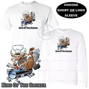 T-Shirt King of the Smoker Grill Mann oder Vater Rindfleisch Kuh maßgeschneidert - S-3X - Bild 1 von 5