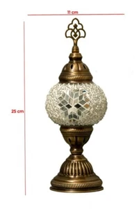 Mosaiklampe Große Kugel 9 cm S Silber Handgefertigt Orientalisch Glass - Bild 1 von 2