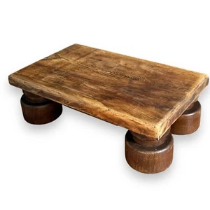 Vintage Solid Oak Handmade Low Coffee Table - Picture 1 of 7