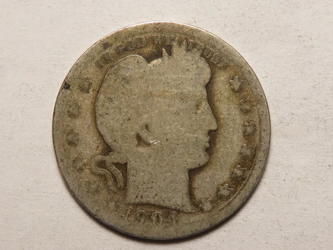 1904-O Barber Quarter, AG Cover